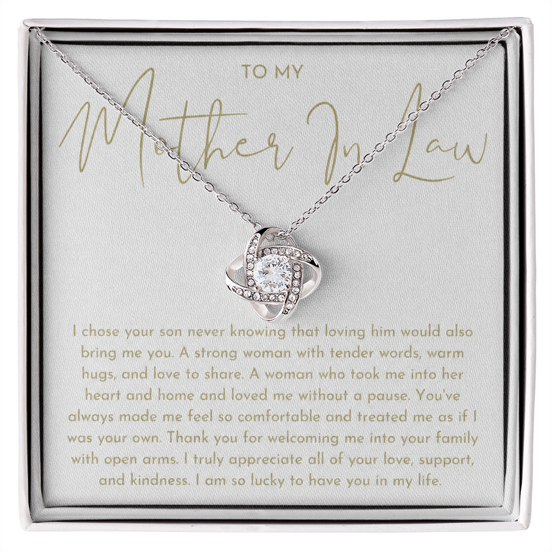 For the Woman Whose Love Made Our Family Whole — Love Knot Necklace