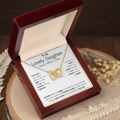 Interlocking Hearts Necklace - To My Lovely Daughter Happy Mother's Day