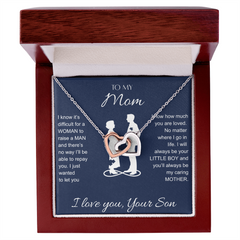 Interlocking Hearts Necklace - To My Mom I Love You